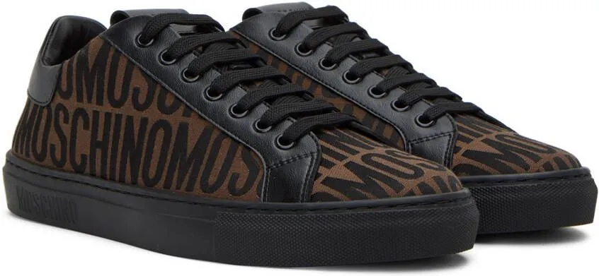 Moschino Brown & Black Jacquard Sneakers