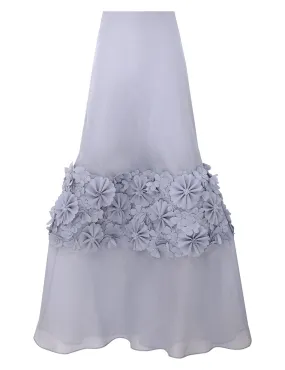 --Natura Applique Flower Skirt-