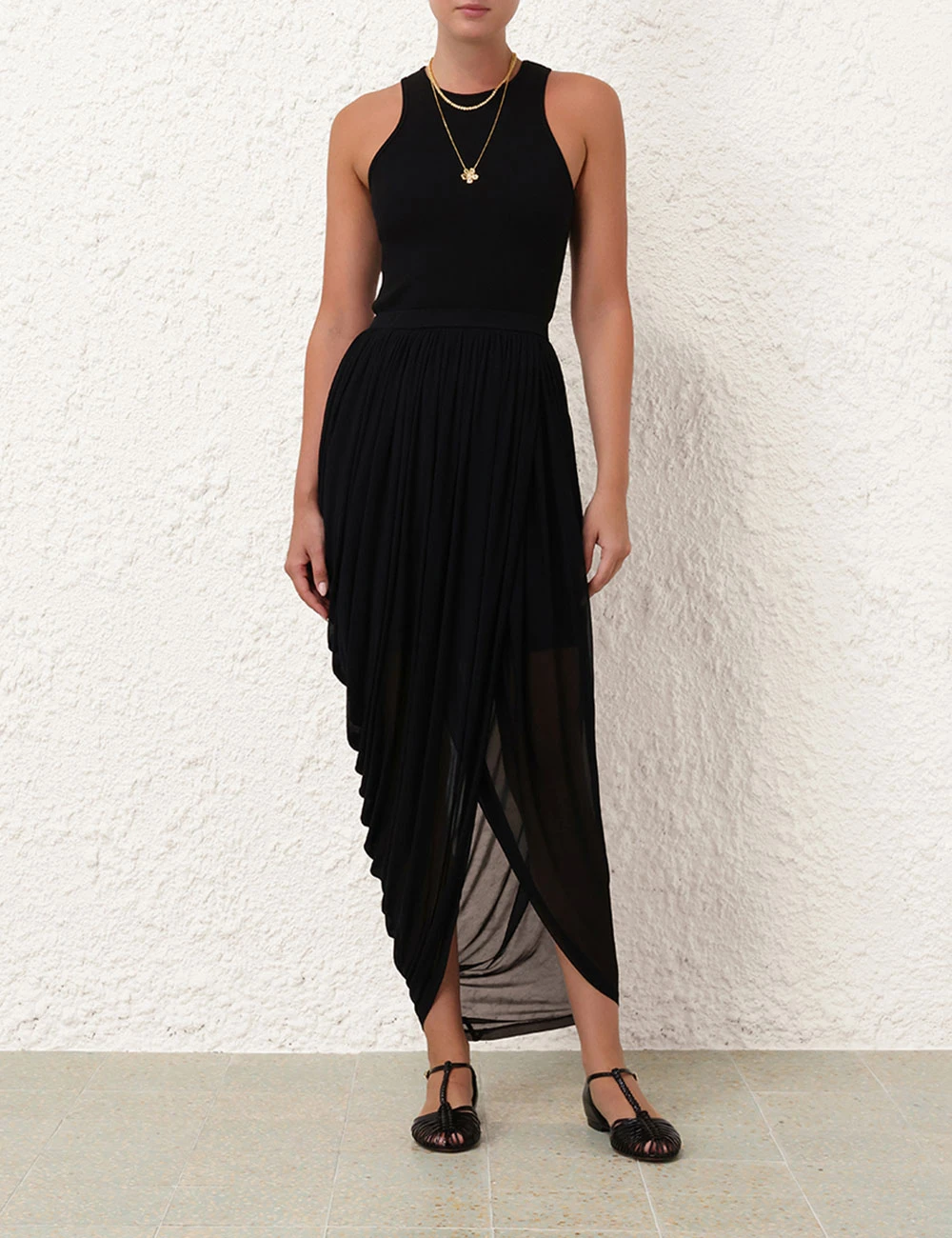 --Natura Jersey Draped Skirt-