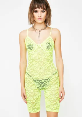 Neon Seduction Lace Romper-