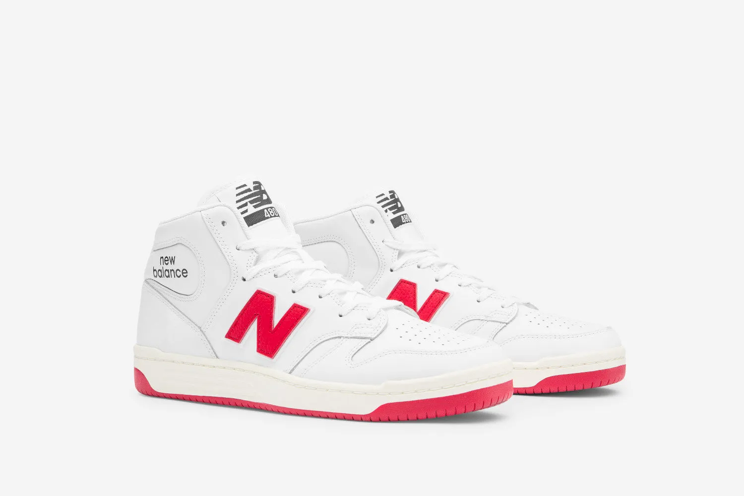 New Balance Numeric 480 High (White Leather/Red)