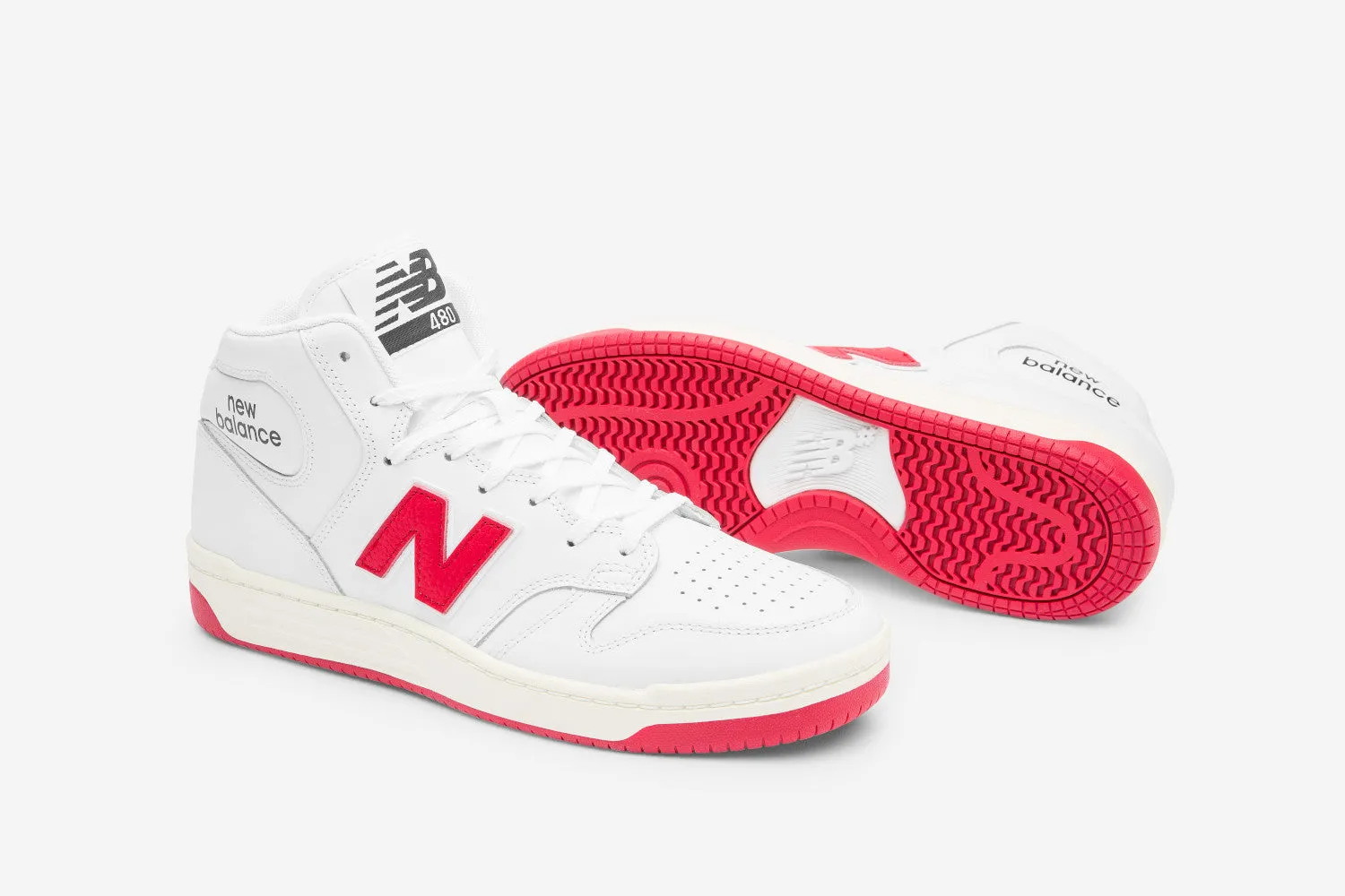 New Balance Numeric 480 High (White Leather/Red)