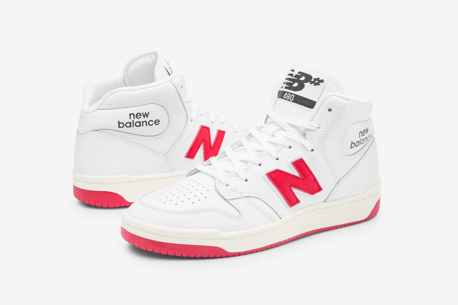 New Balance Numeric 480 High (White Leather/Red)