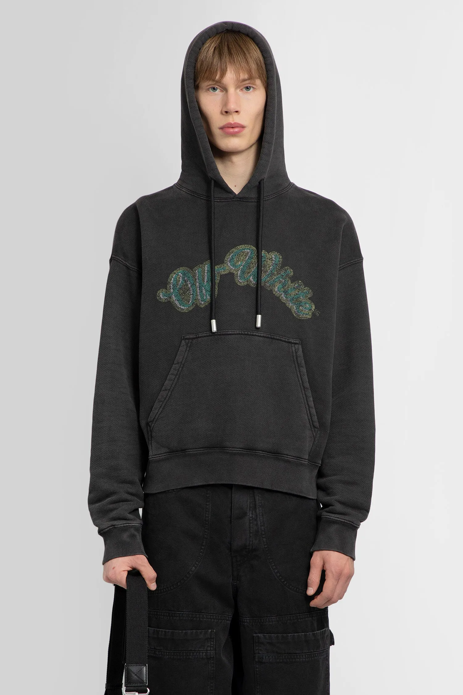 off-white green bacchus print skate hoodie