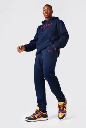 Original Man 3d Embroidery Hooded Tracksuit