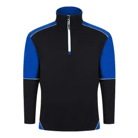 Orn Workwear Fireback Quarter-Zip Work Sweatshirt (Black/Royal Blue)