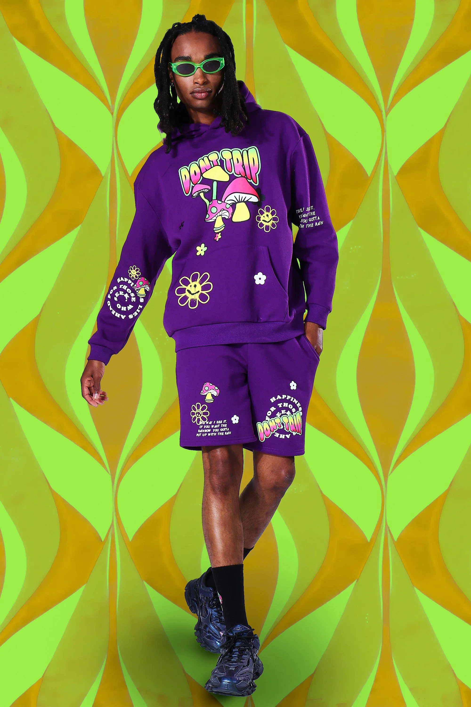 Oversized Mushroom Graphic Short Tracksuit