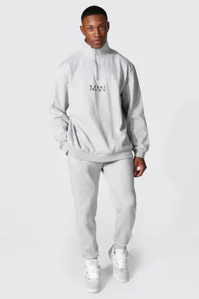 Oversized Original Man Half Zip Tracksuit | boohooMAN UK