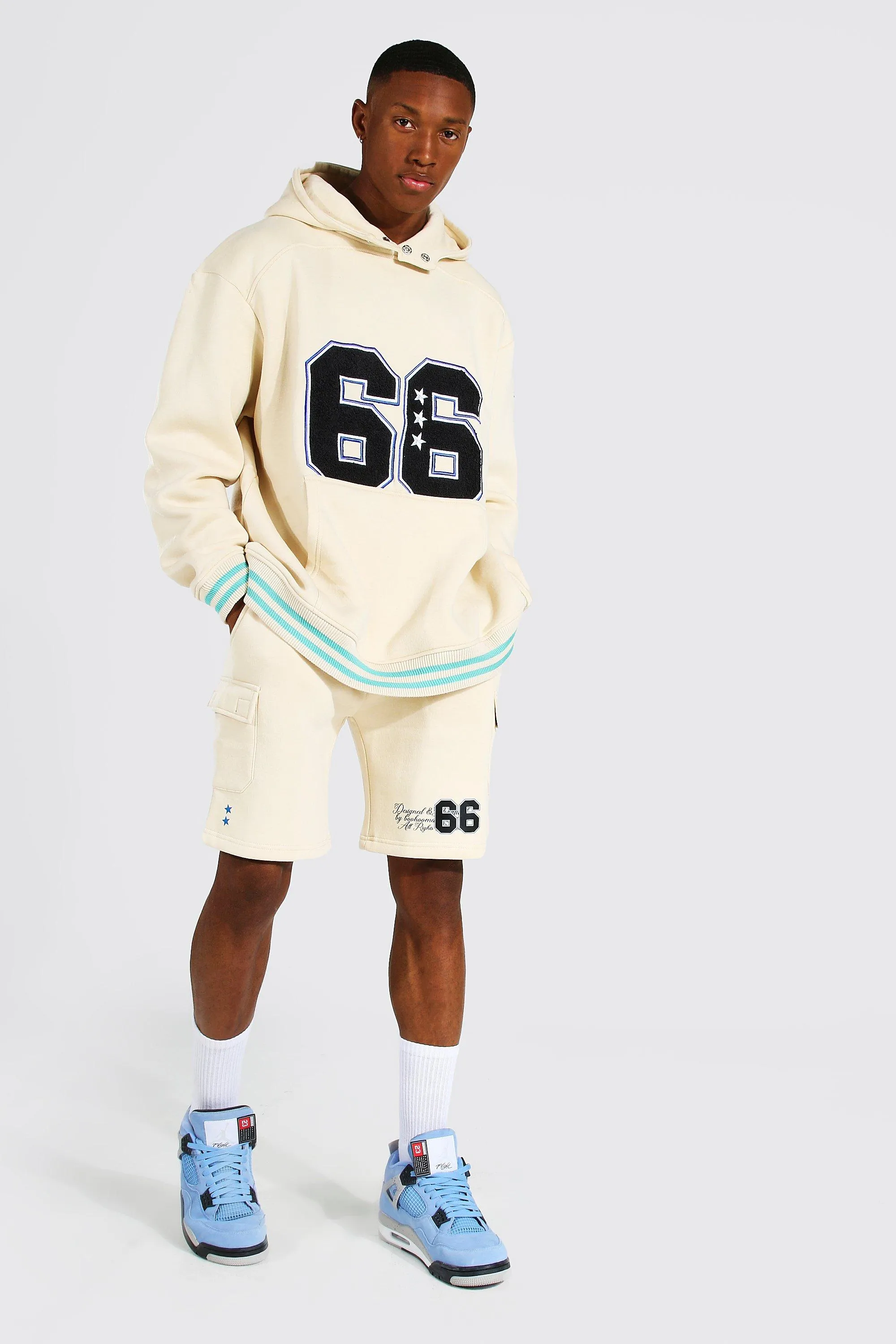 Oversized Varsity Cargo Short Tracksuit