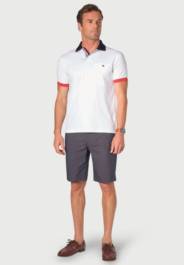 Oxshott White Jersey Cotton Polo Shirt