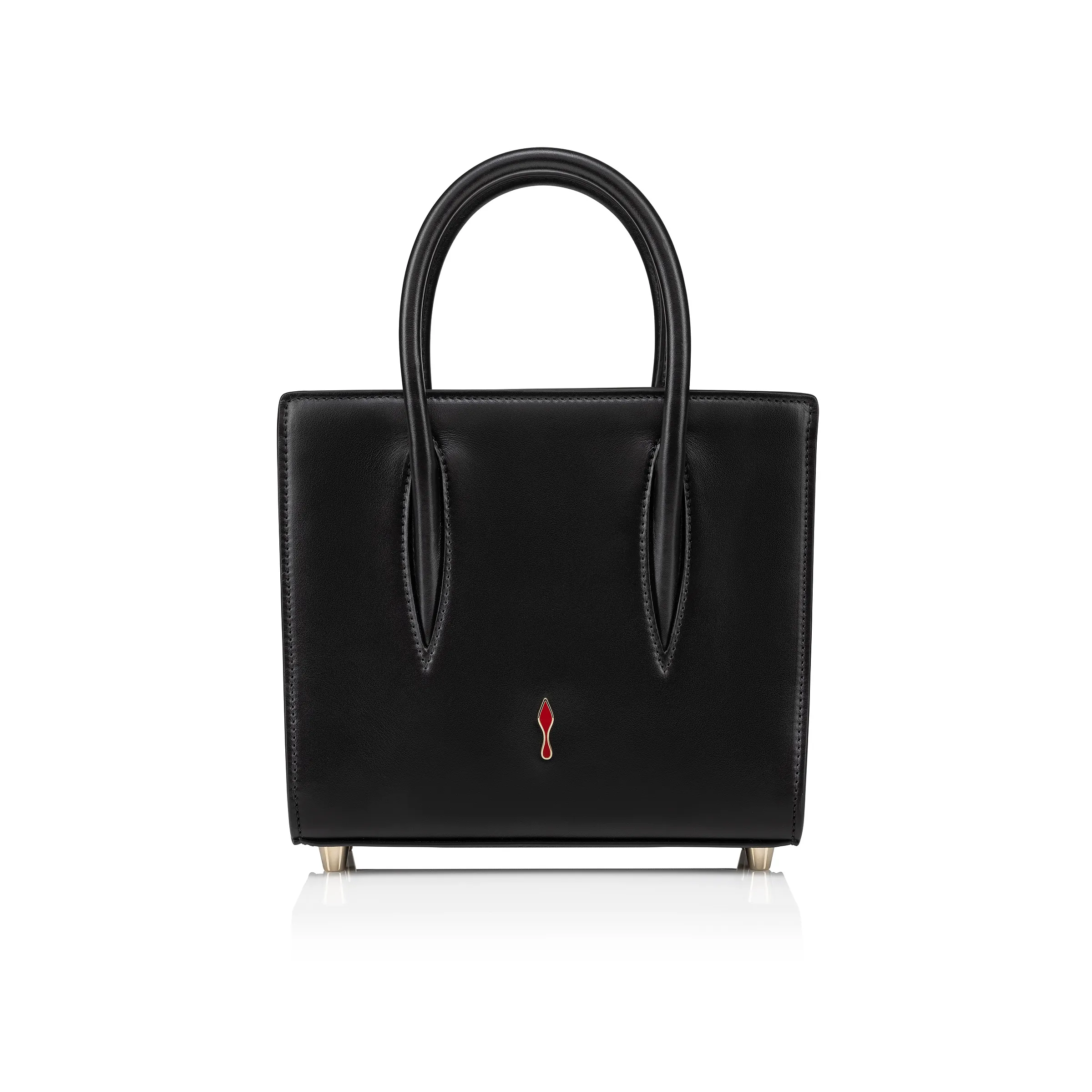 Paloma mini Top handle bag - Veau velours, calf leather and Lucky embroidery - Black