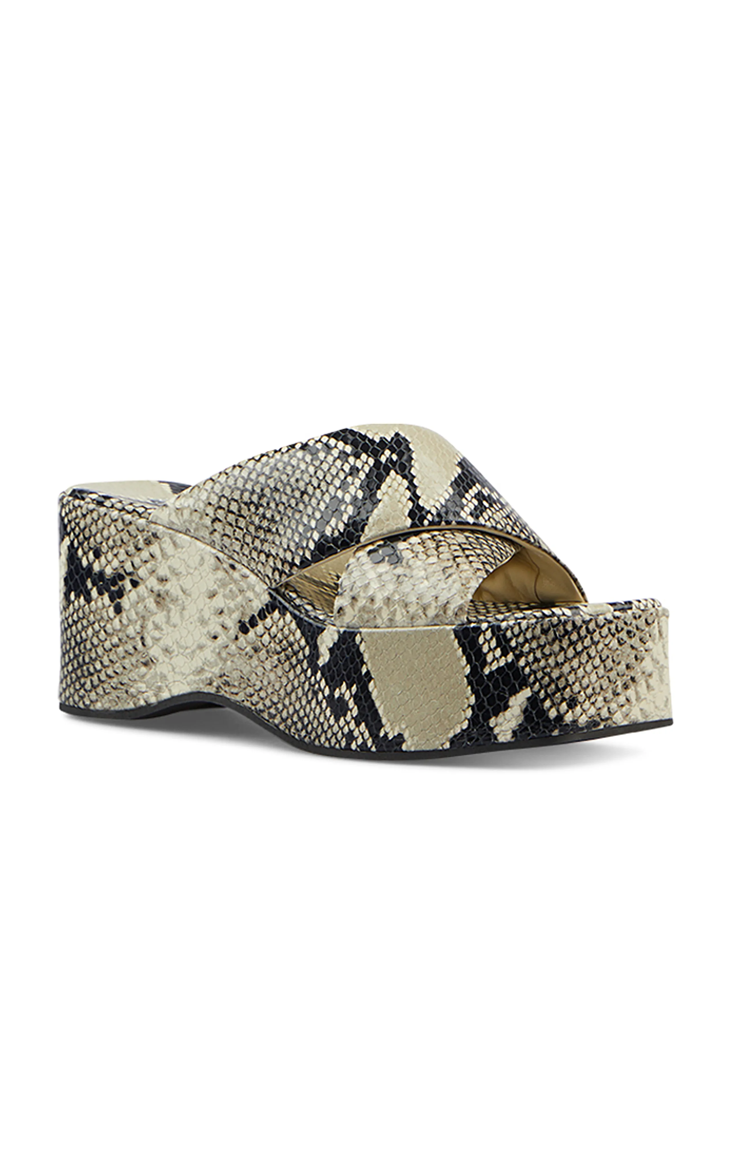 Paris Texas Vicky Snake-Effect Leather Platform Sandals