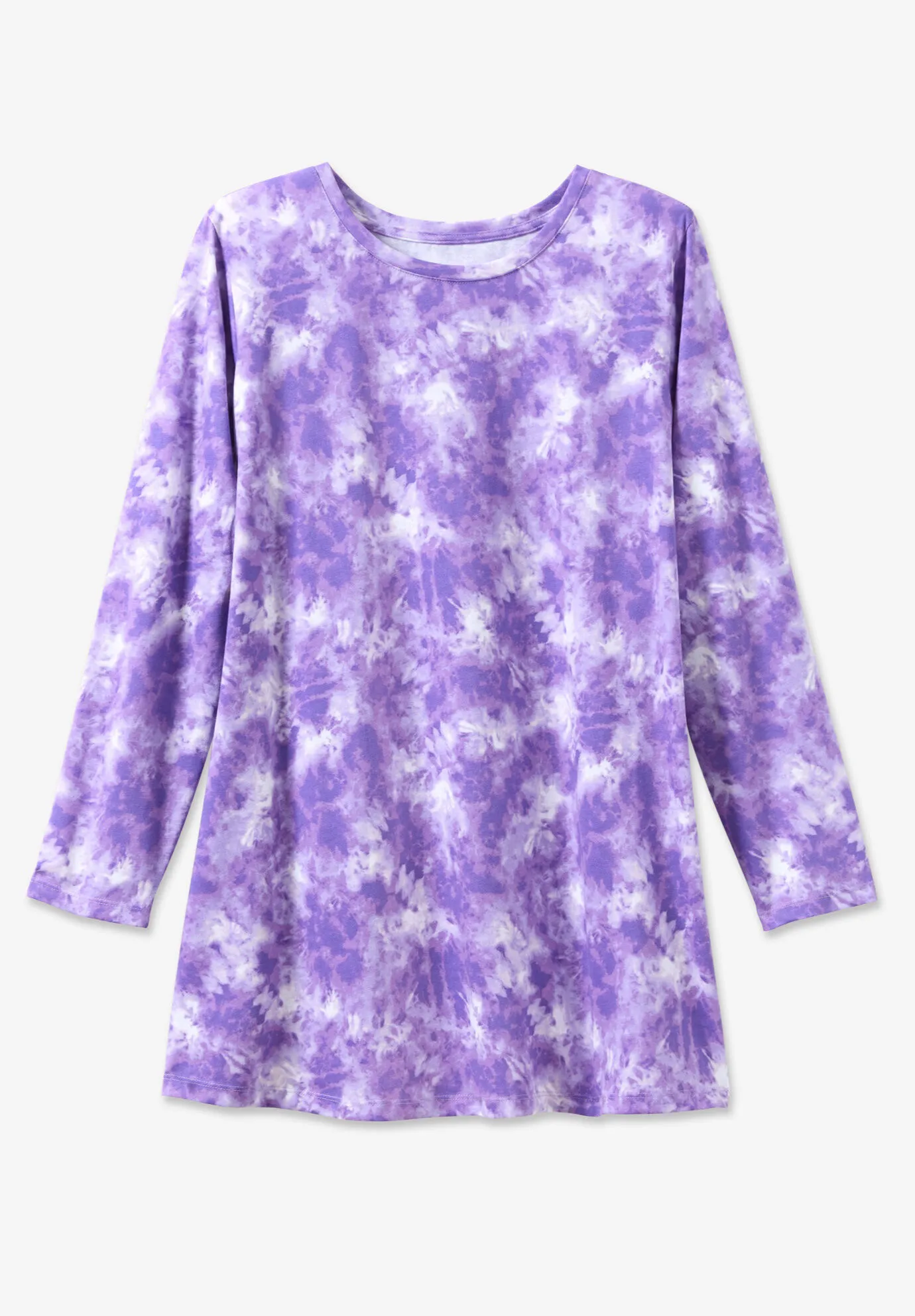 Perfect Printed Long-Sleeve Crewneck Tunic