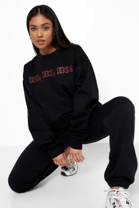 Petite 'Ho Ho Ho' Slogan Sweat Tracksuit