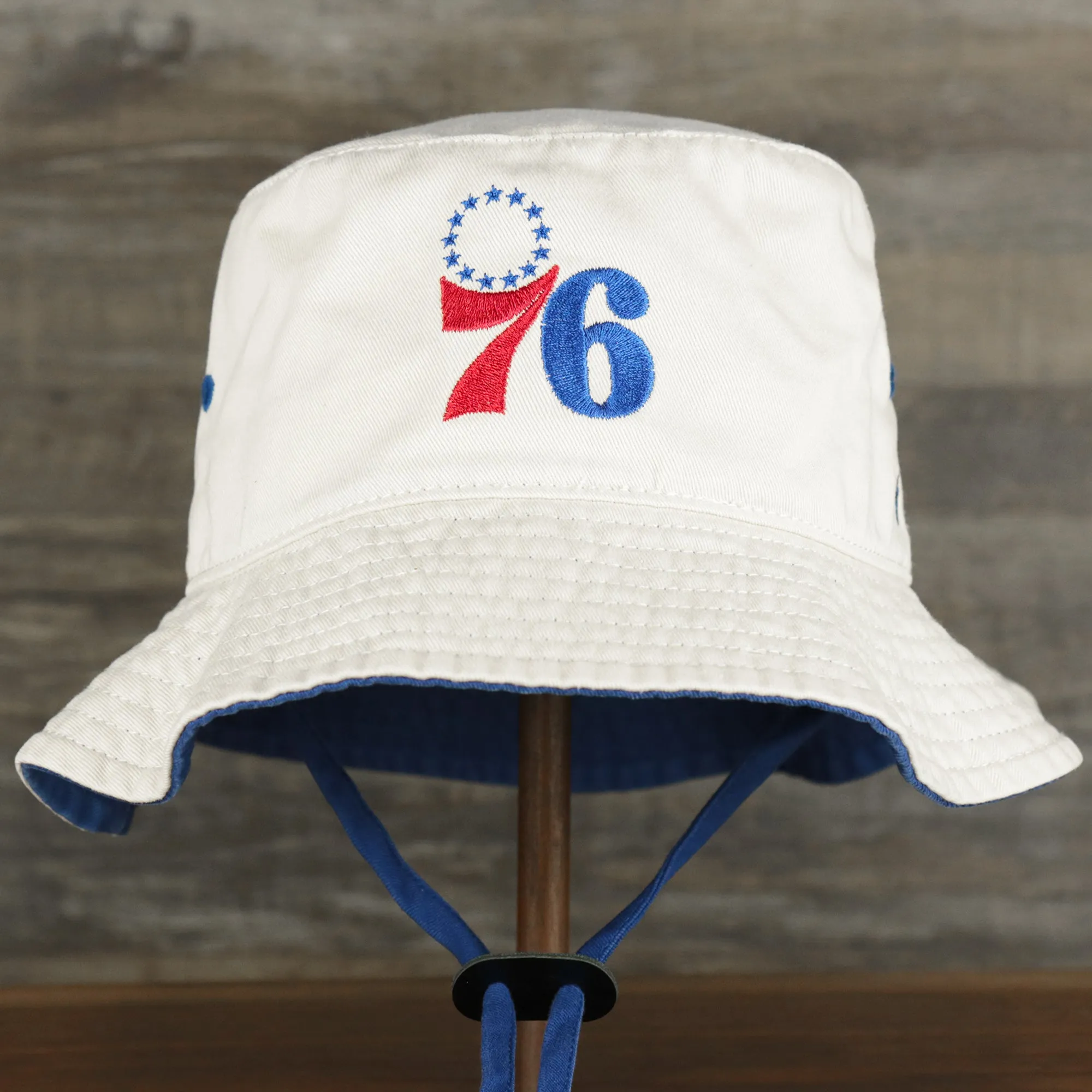 Philadelphia 76ers Logo Royal Blue Undervisor Bucket Hat | Natural Bucket Hat