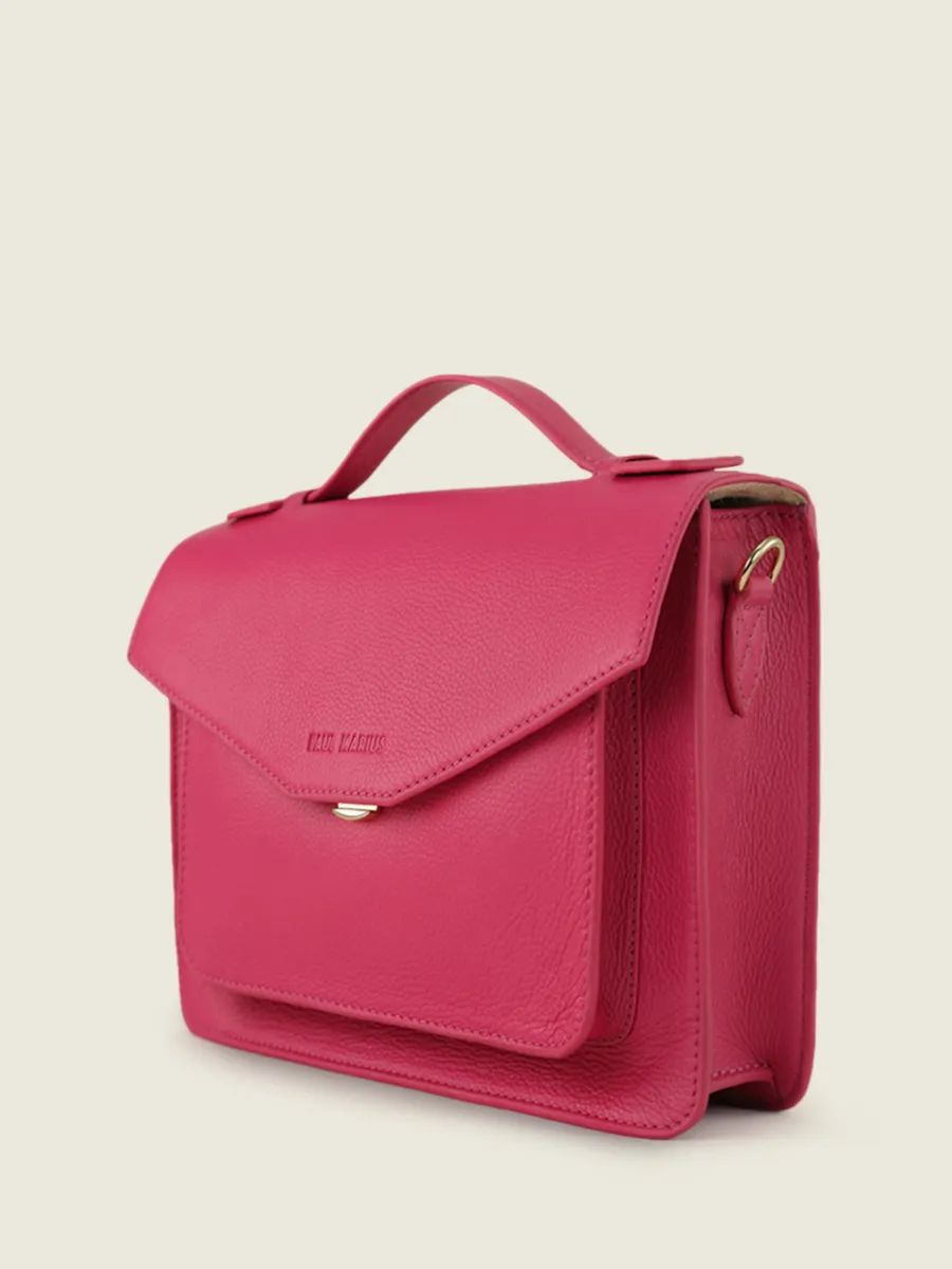 Pink Leather Cross-body Bag for Women - Simone Sorbet Raspberry | PAUL MARIUS