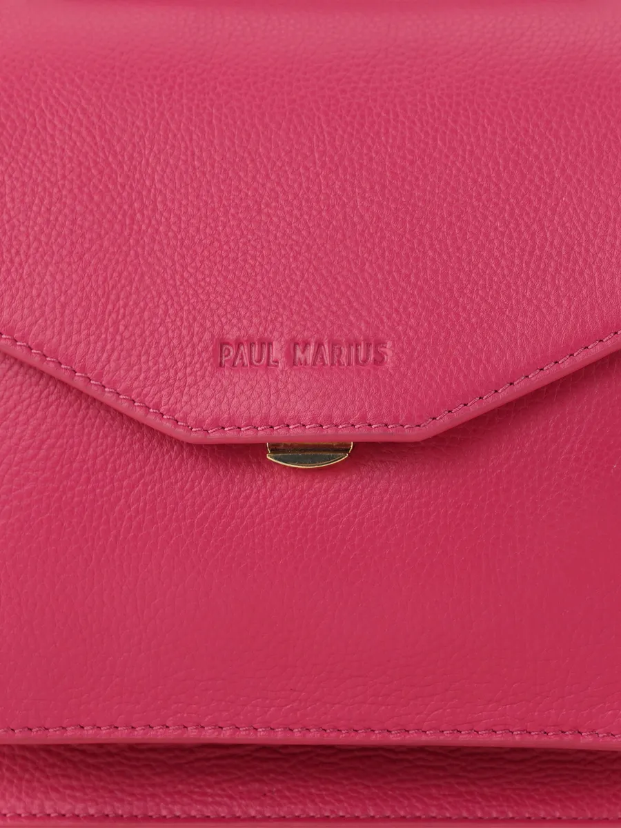 Pink Leather Cross-body Bag for Women - Simone Sorbet Raspberry | PAUL MARIUS