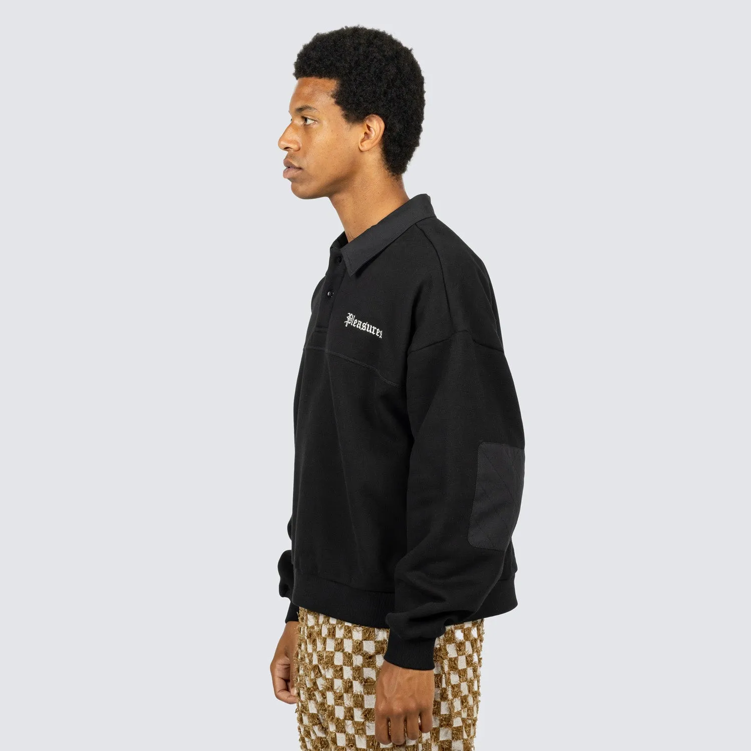 Pleasures Men Tweak Polo Sweatshirt Black