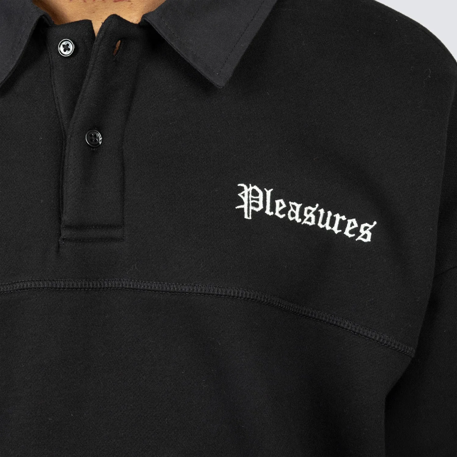 Pleasures Men Tweak Polo Sweatshirt Black