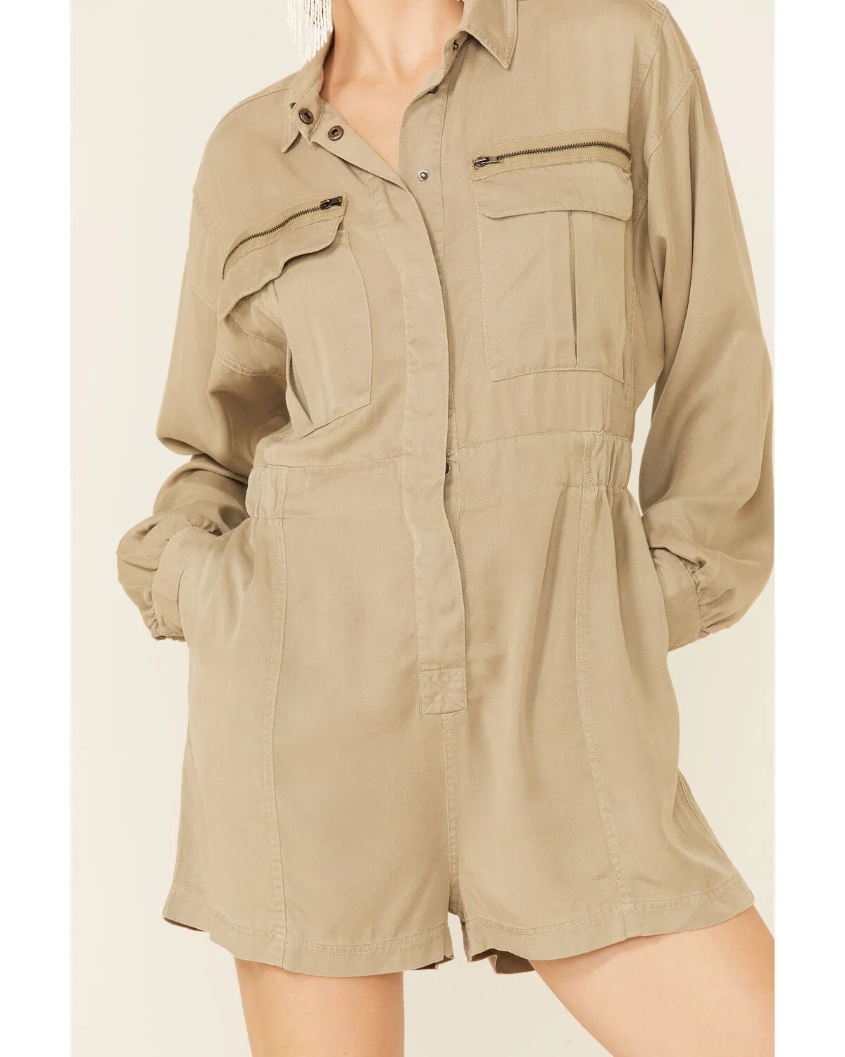 Product Name:  Very J Women's Tencel Utility Romper