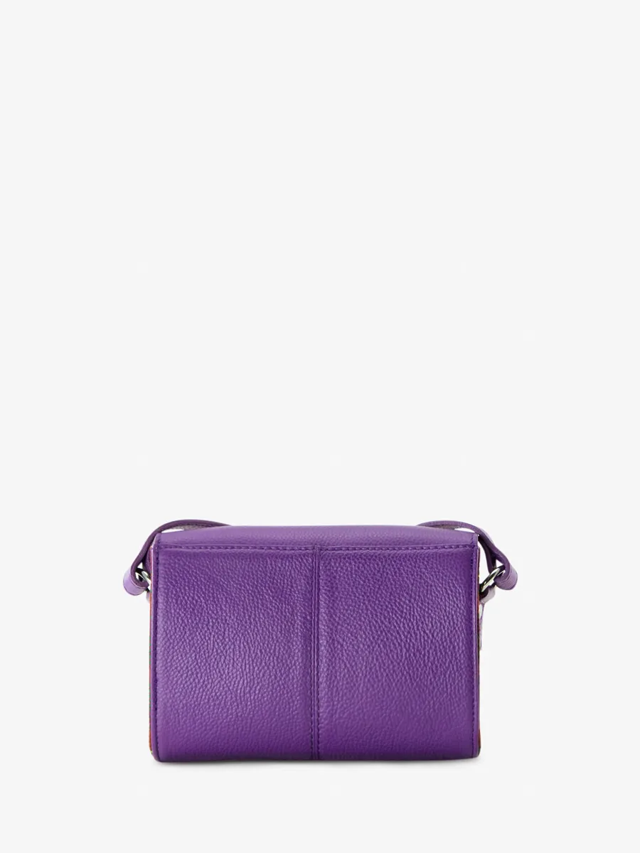 Purple Leather and Tartan Leather Cross-body Bag for Women - LeMini Indispensable Versus | PAUL MARIUS