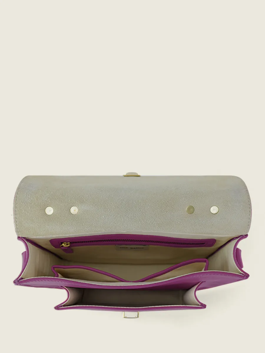 Purple Leather Cross-body Bag for Women - Mademoiselle George Sorbet Blackcurrant | PAUL MARIUS