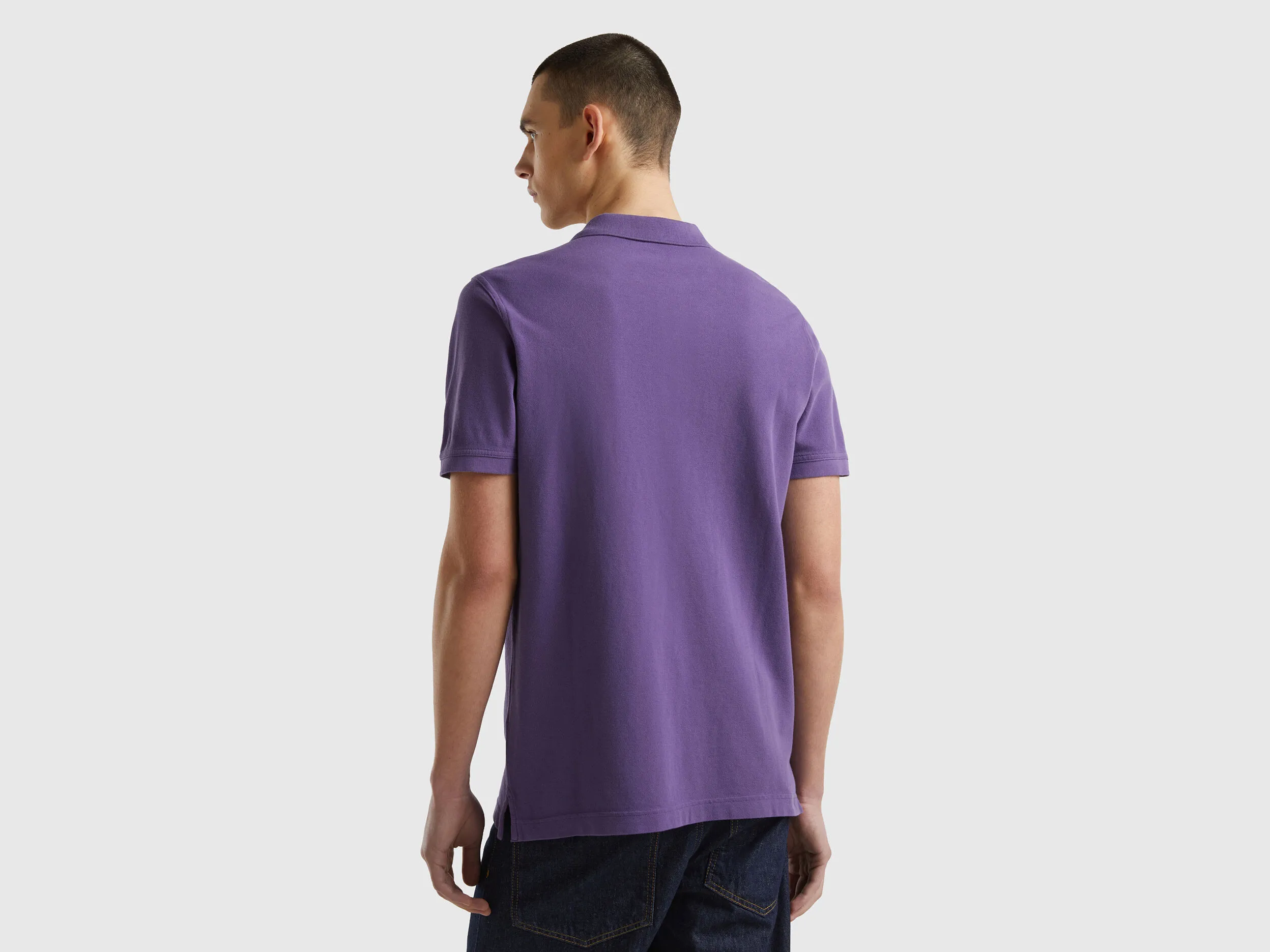 Purple regular fit polo - Violet | Benetton