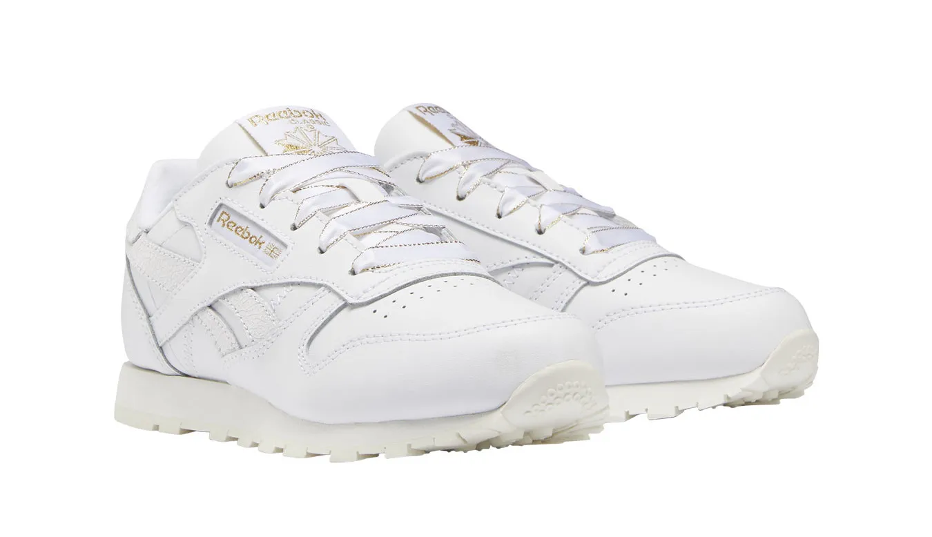 Reebok Classic Leather Kids White Chalk Gold