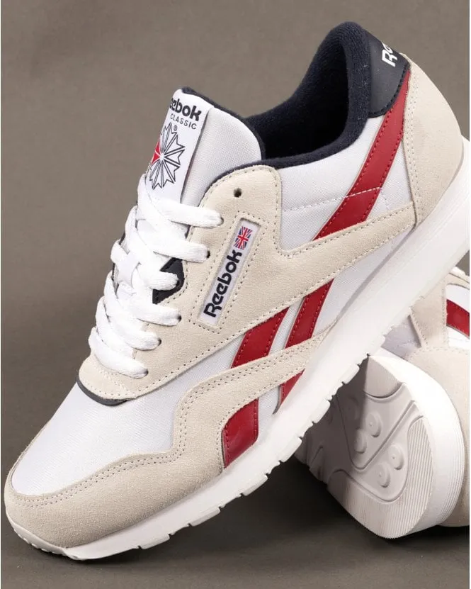 Reebok Classic Nylon Trainers White Red Navy