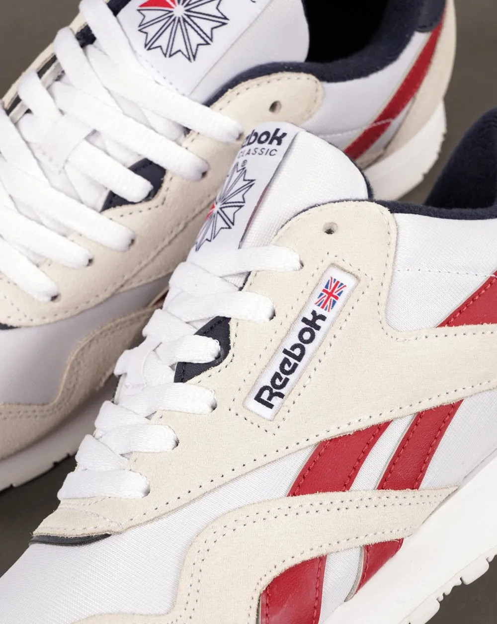 Reebok Classic Nylon Trainers White Red Navy