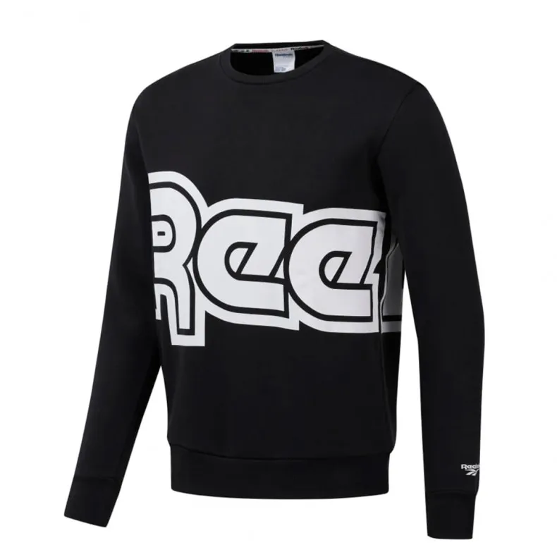 Reebok Classics International Red Button Crew Neck Sweatshirt (Black)