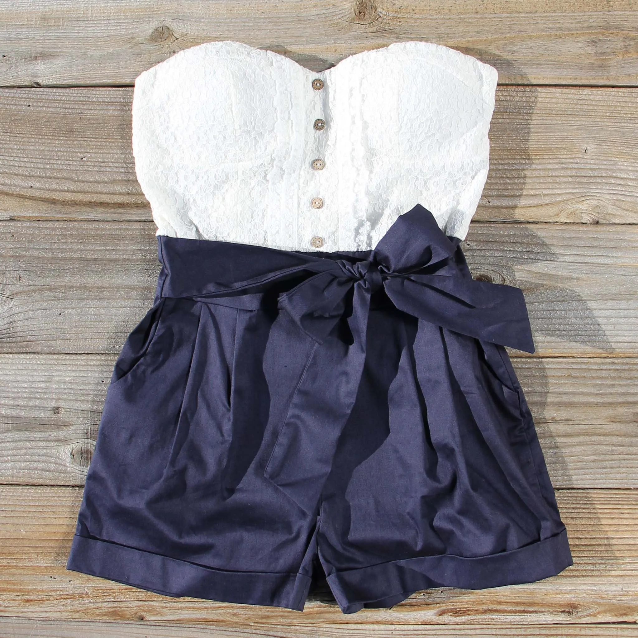 Road Trip Romper in Navy