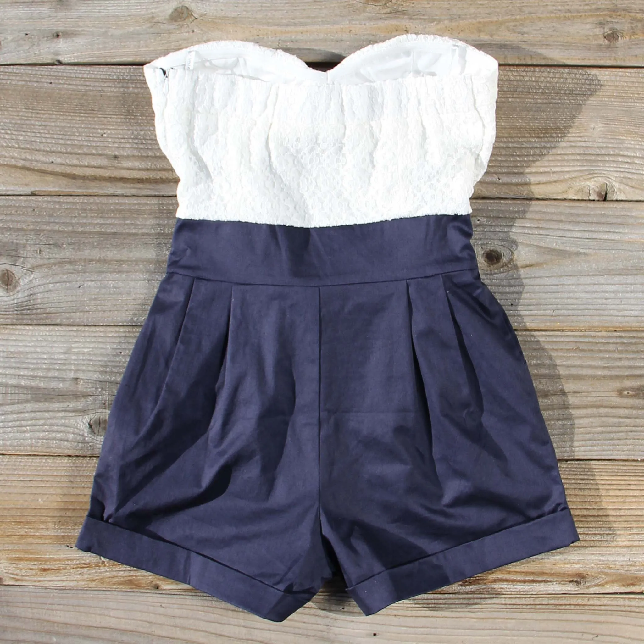 Road Trip Romper in Navy