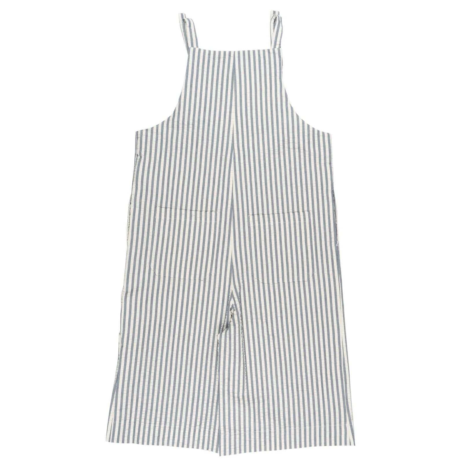 Romper - Seersucker Stripe - Blue/Cream