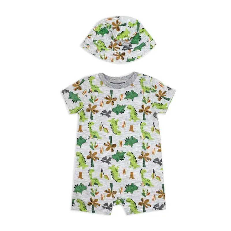 Rose Textile - 2Pk Baby Boys Dinosaurs Romper Set