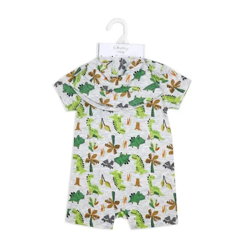 Rose Textile - 2Pk Baby Boys Dinosaurs Romper Set