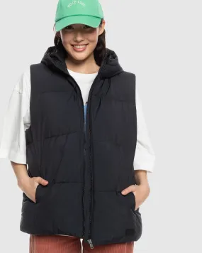 Roxy Bright Side - Hooded Vest For Women - Anthracite | SurfStitch