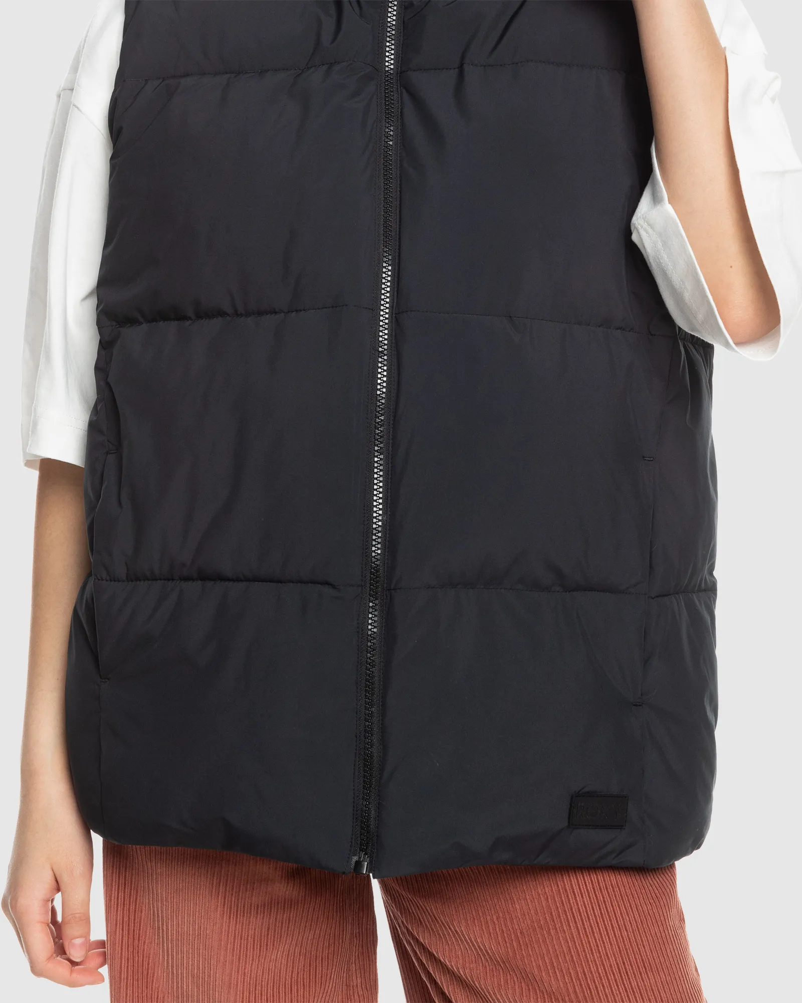 Roxy Bright Side - Hooded Vest For Women - Anthracite | SurfStitch