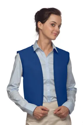 Royal Blue No Buttons Unisex Vest with No Pockets