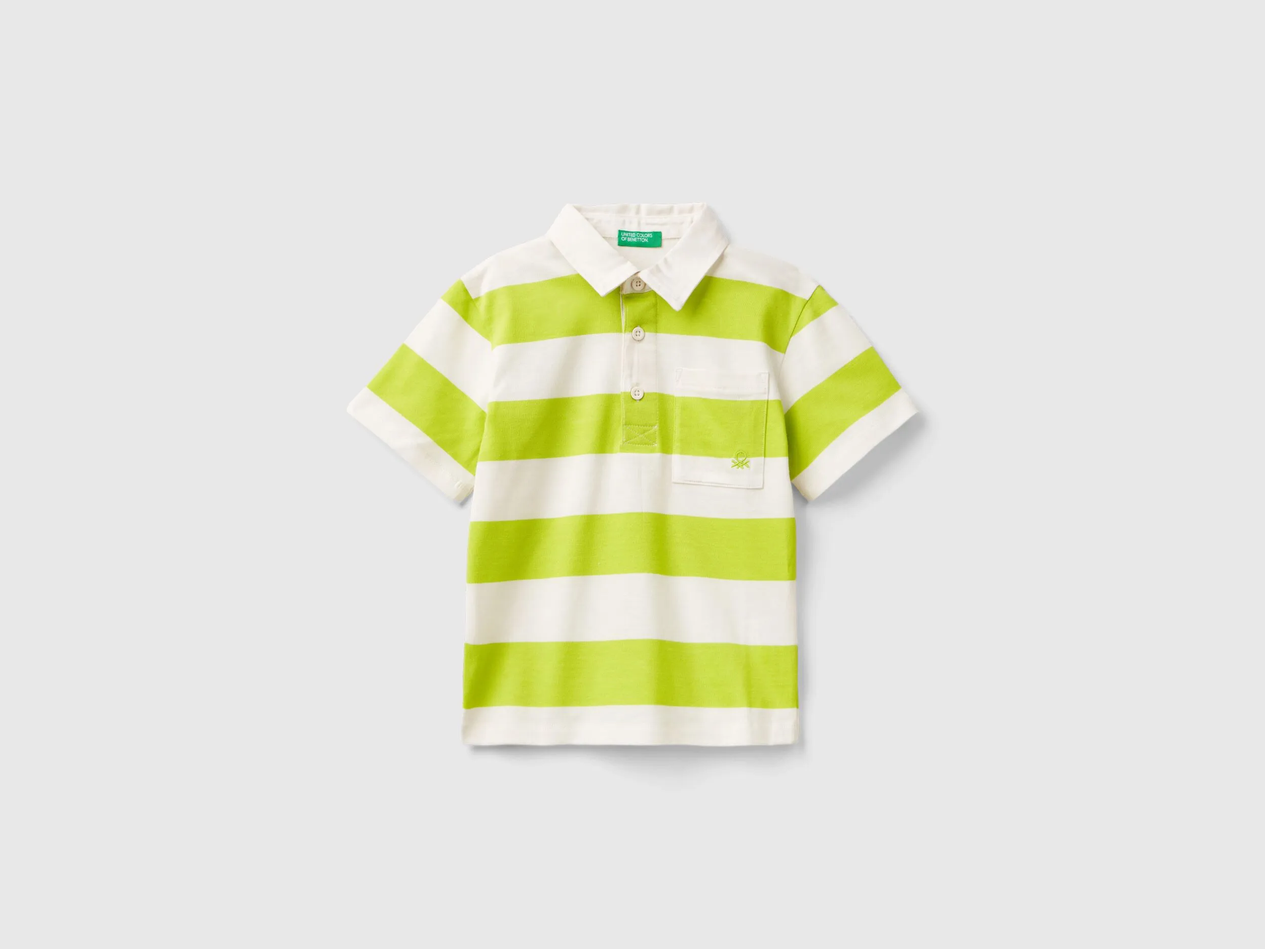 Rugby polo with pocket - Lime | Benetton