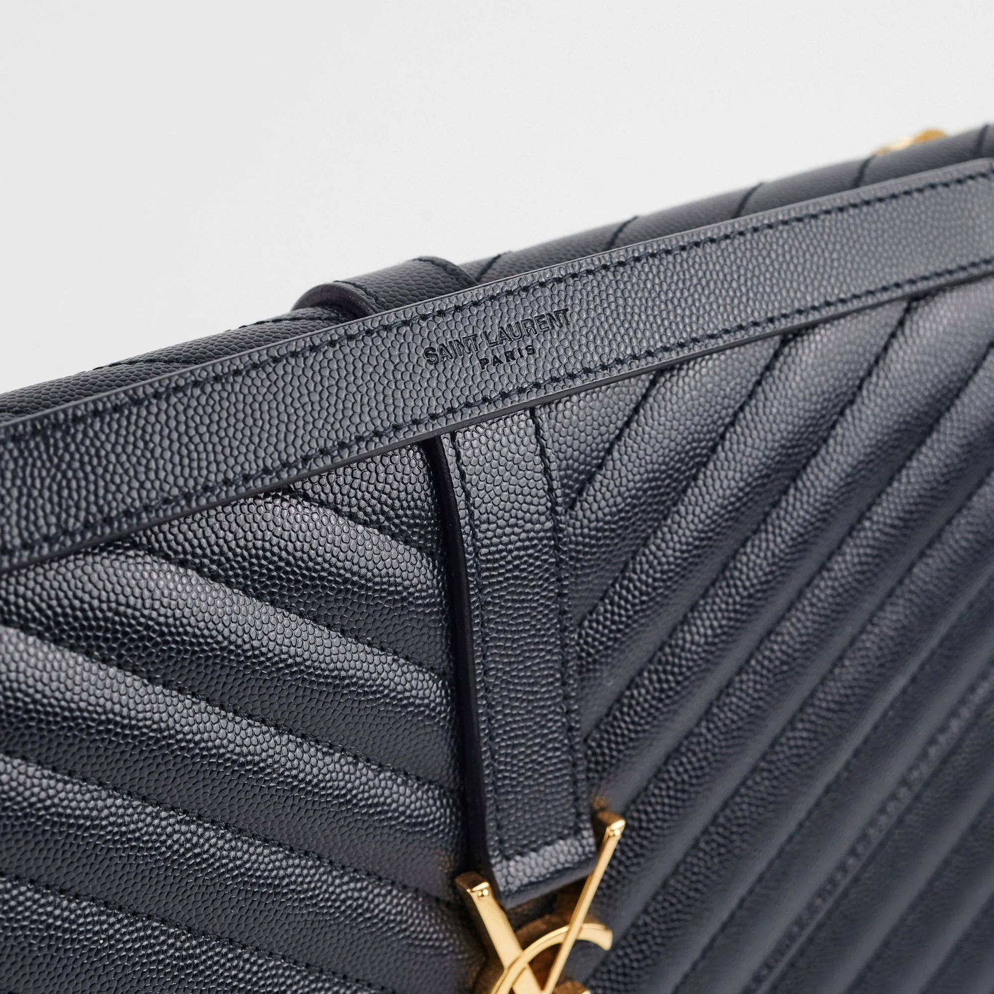 Saint Laurent Large Envelope Navy Shoulder Bag