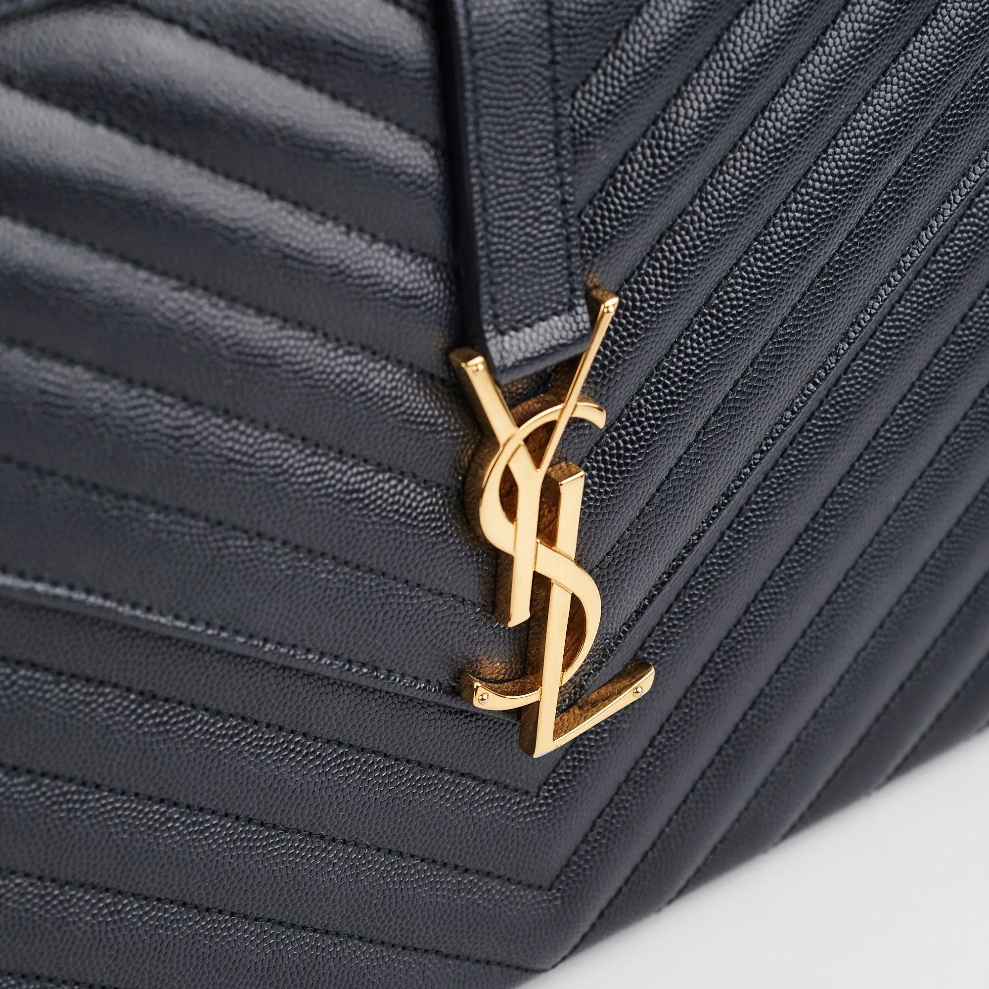 Saint Laurent Large Envelope Navy Shoulder Bag