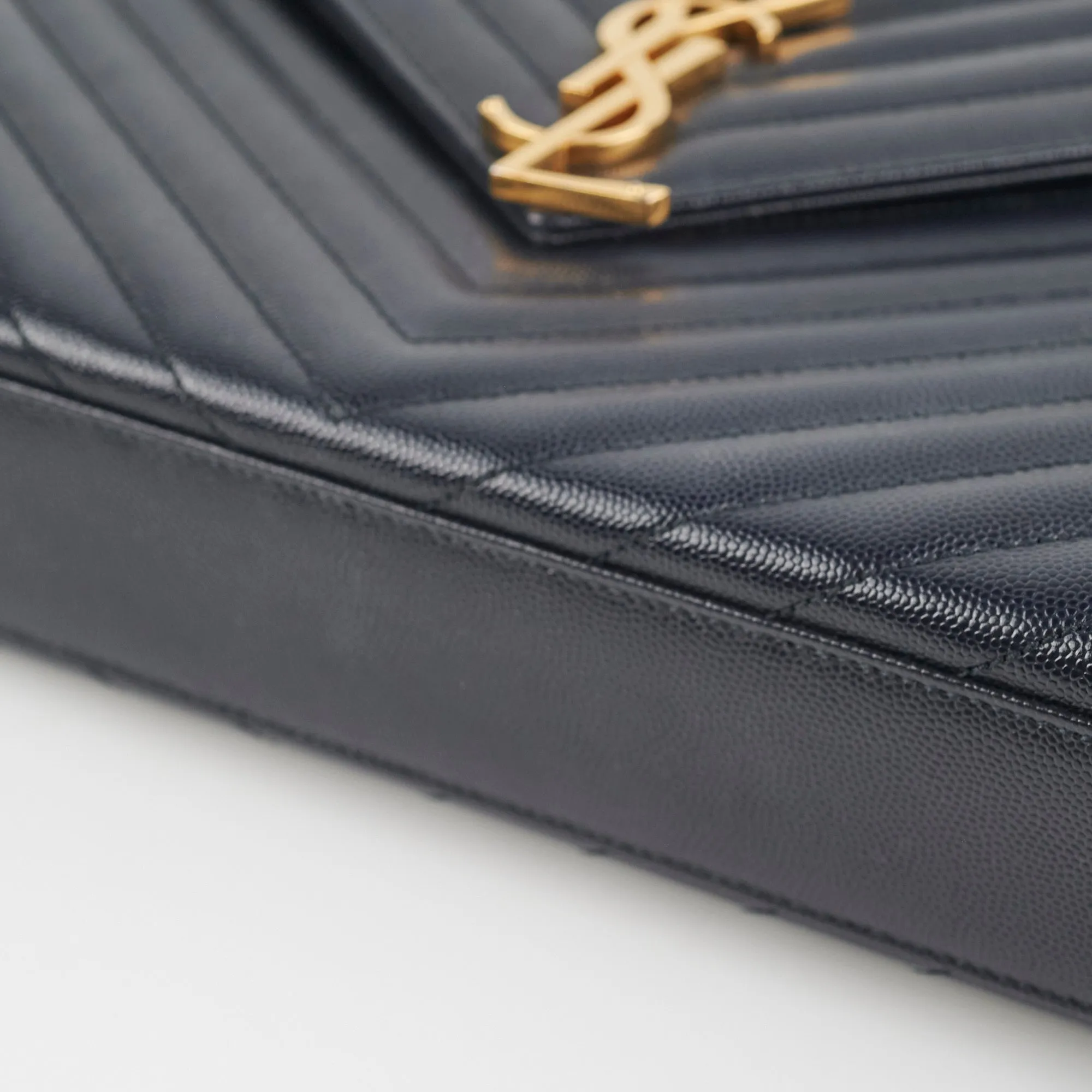 Saint Laurent Large Envelope Navy Shoulder Bag