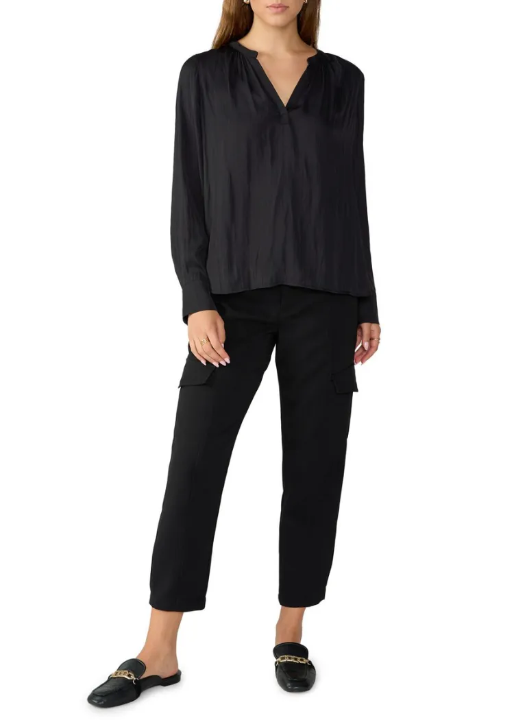 Sanctuary Lizzie Sateen Tunic-Black-***FINAL SALE***