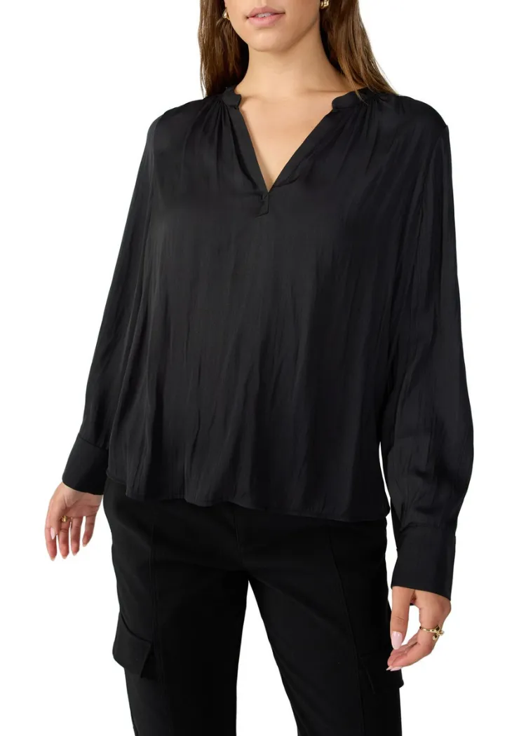 Sanctuary Lizzie Sateen Tunic-Black-***FINAL SALE***