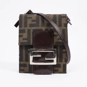 Shoulder Bag Zucca Print / Brown Canvas Mini