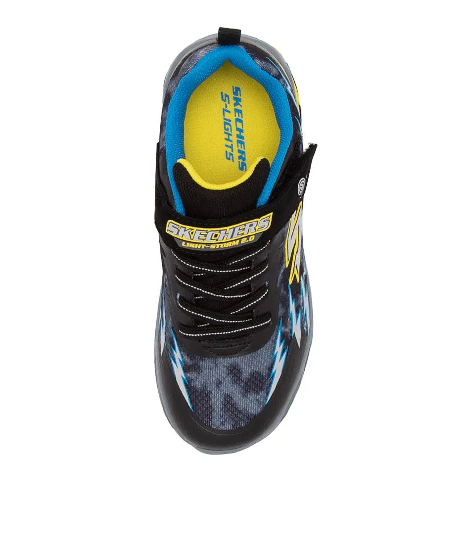 SKECHERS Light Storm 2.0 Jnr Black Blue Sneakers