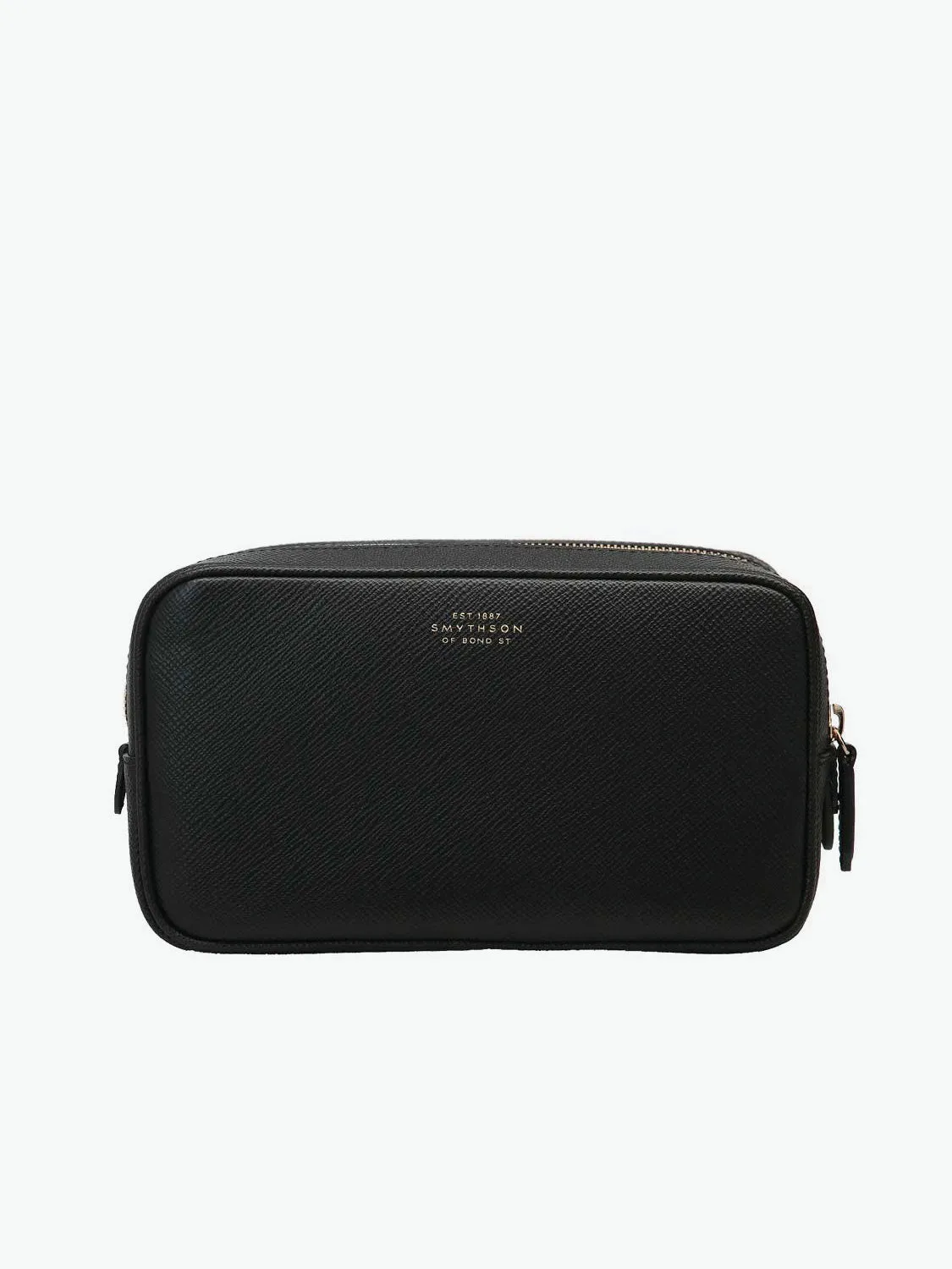 Smythson Leather Wash Bag Black