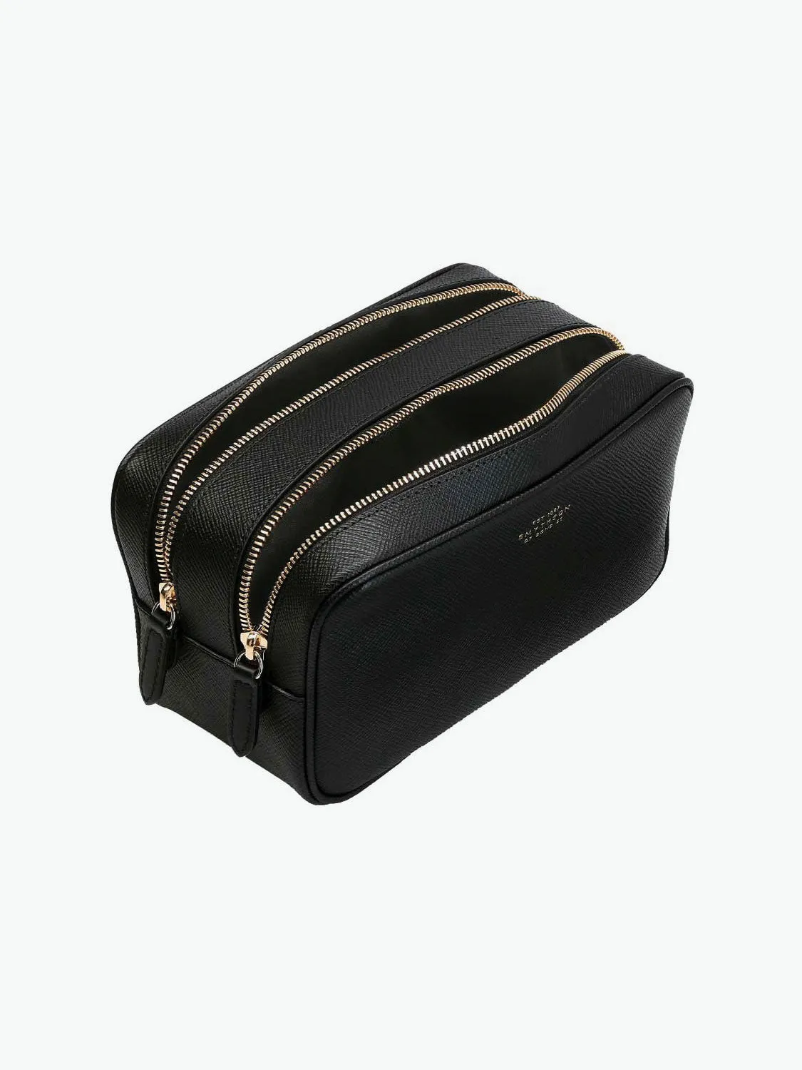 Smythson Leather Wash Bag Black