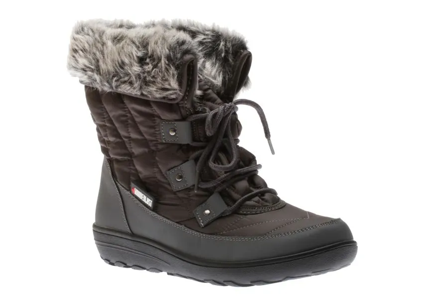 Snowflake Grey Lace-Up Winter Boot 